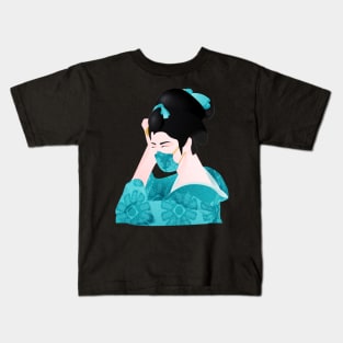 Masked Geisha 芸者 Kids T-Shirt